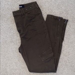 Express high waisted olive green pants